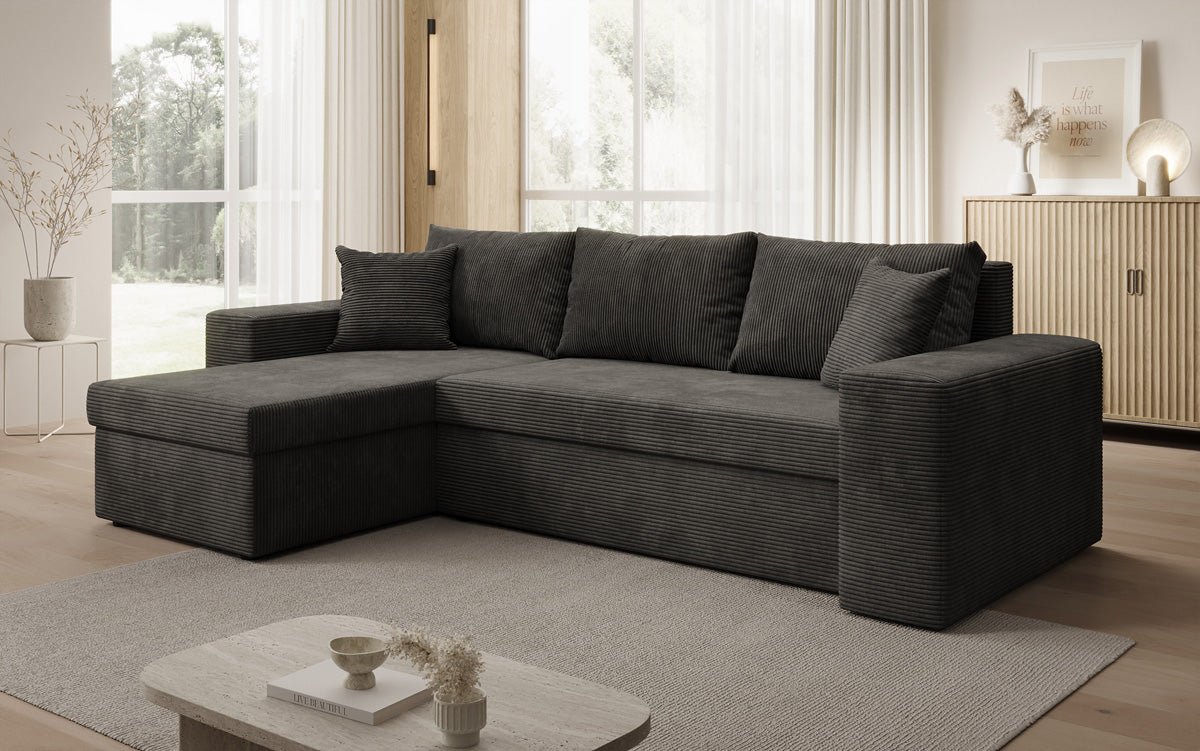 Designer Sofa Denver Cord mat Schloof- a Klapfunktioun