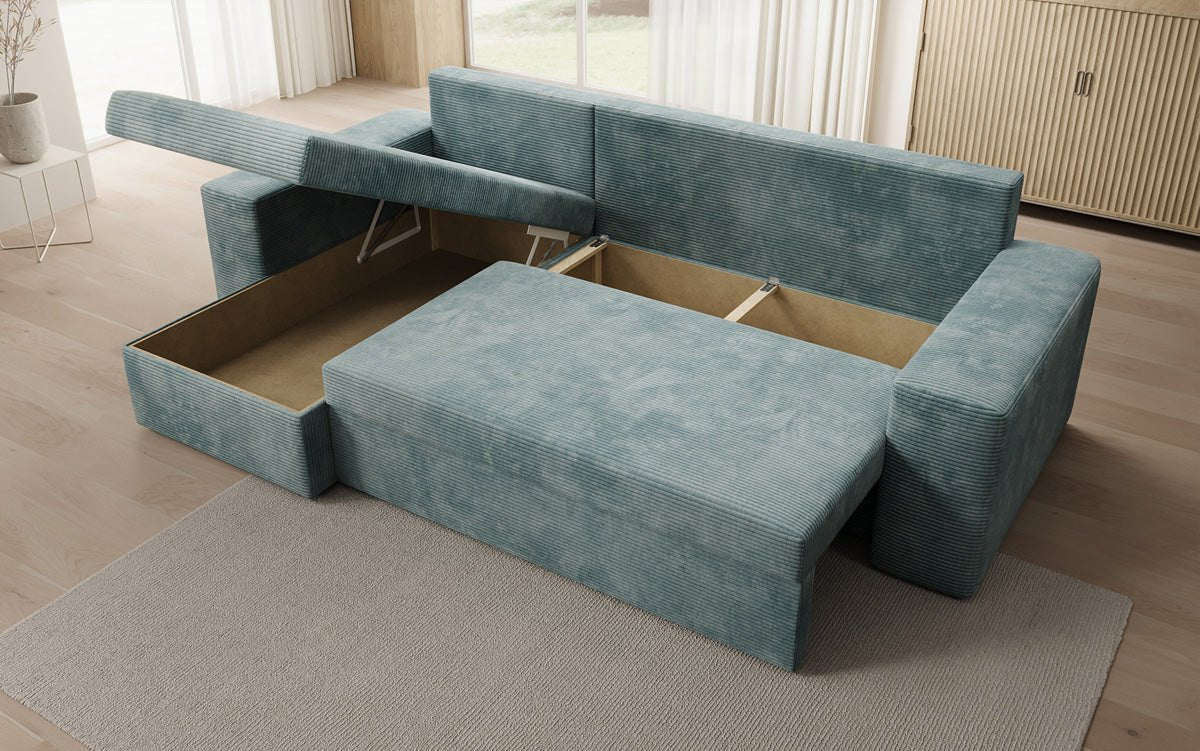 Designer Sofa Denver Cord mat Schloof- a Klapfunktioun