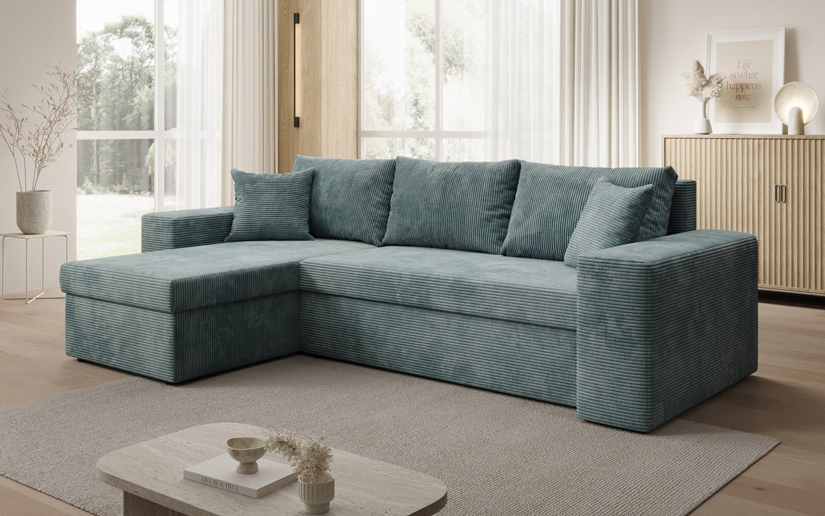 Designer Sofa Denver Cord mat Schloof- a Klapfunktioun