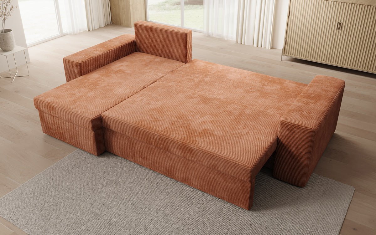Designer Sofa Denver Cord mat Schloof- a Klapfunktioun