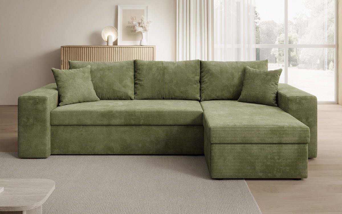 Designer Sofa Denver Cord mat Schloof- a Klapfunktioun