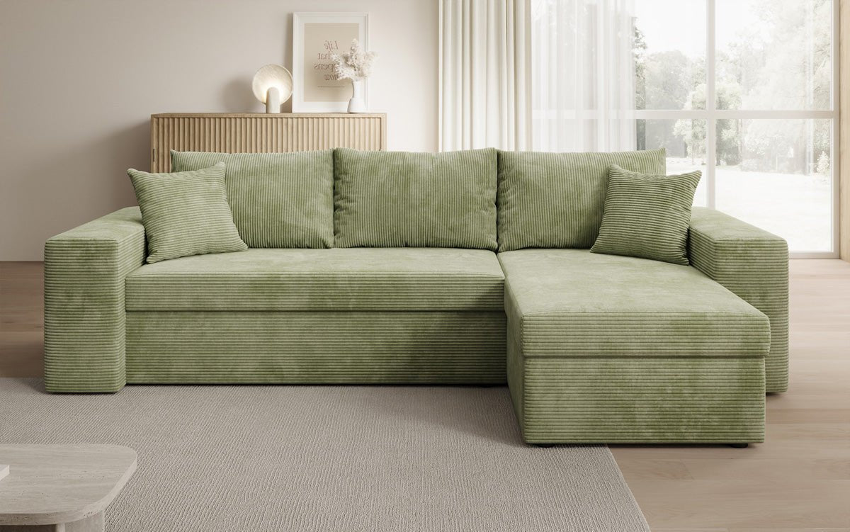 Designer Sofa Denver Cord mat Schloof- a Klapfunktioun