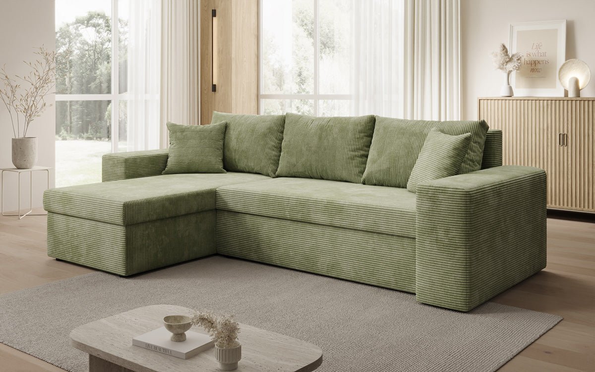 Designer Sofa Denver Cord mat Schloof- a Klapfunktioun