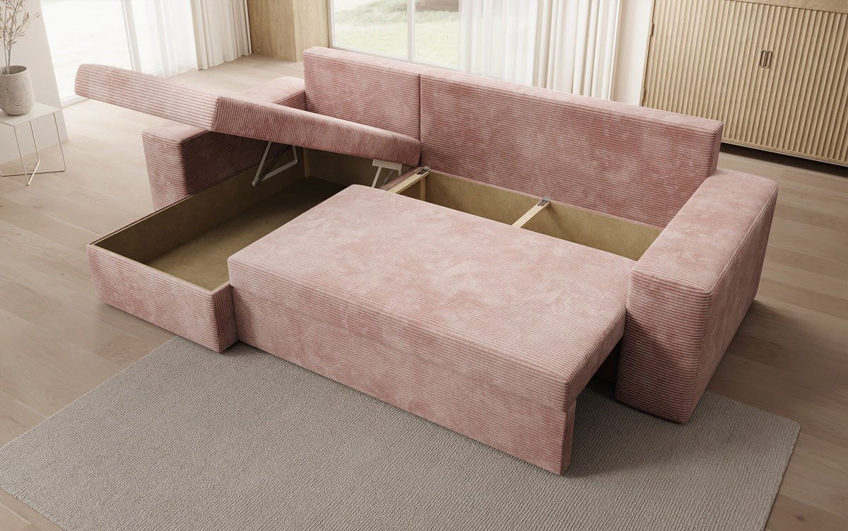 Designer Sofa Denver Cord mat Schloof- a Klapfunktioun