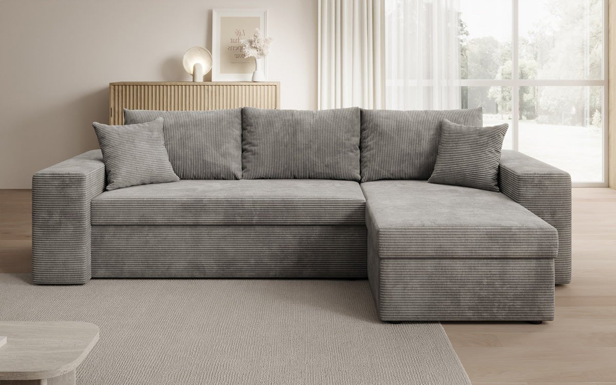 Designer Sofa Denver Cord mat Schloof- a Klapfunktioun