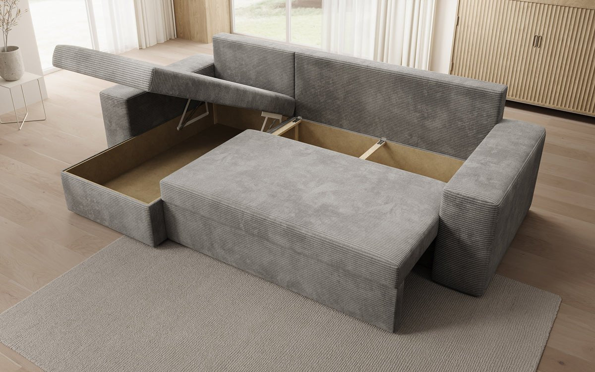 Designer Sofa Denver Cord mat Schloof- a Klapfunktioun
