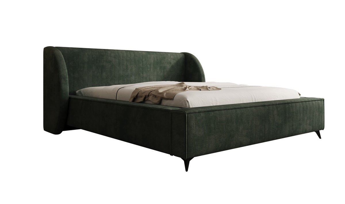 Designer-Polsterbett Freya Cord mat Späicherplaz