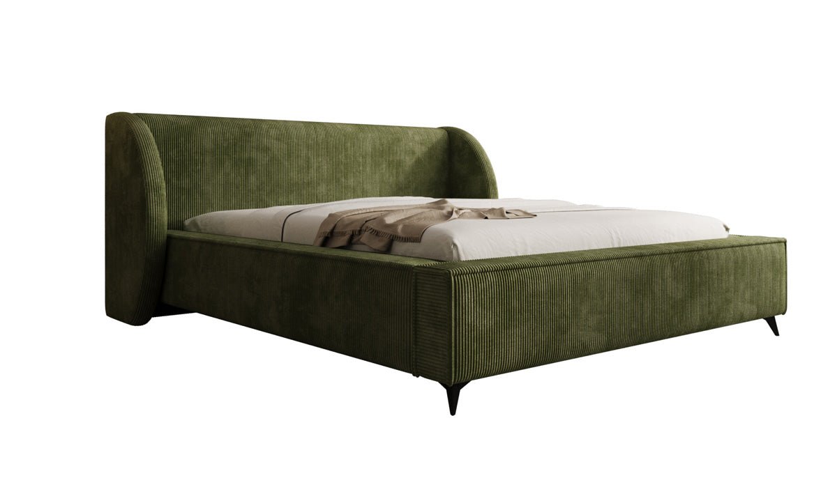 Designer-Polsterbett Freya Cord mat Späicherplaz