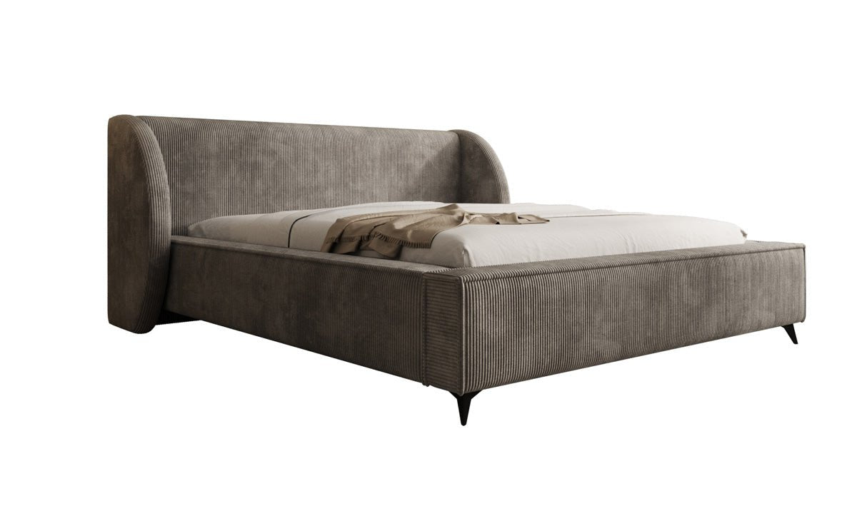 Designer-Polsterbett Freya Cord mat Späicherplaz