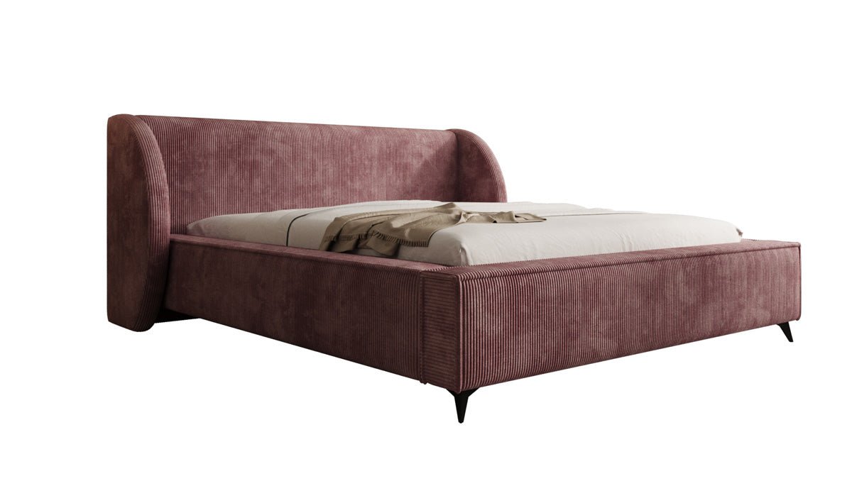 Designer-Polsterbett Freya Cord mat Späicherplaz
