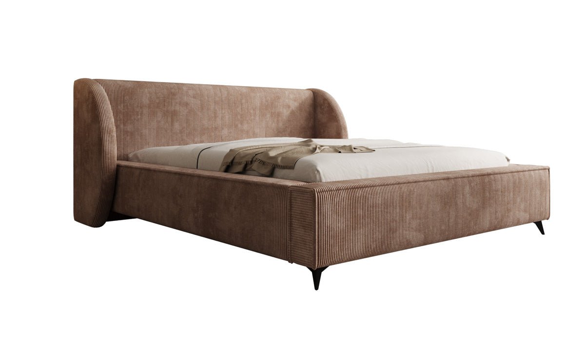 Designer-Polsterbett Freya Cord mat Späicherplaz