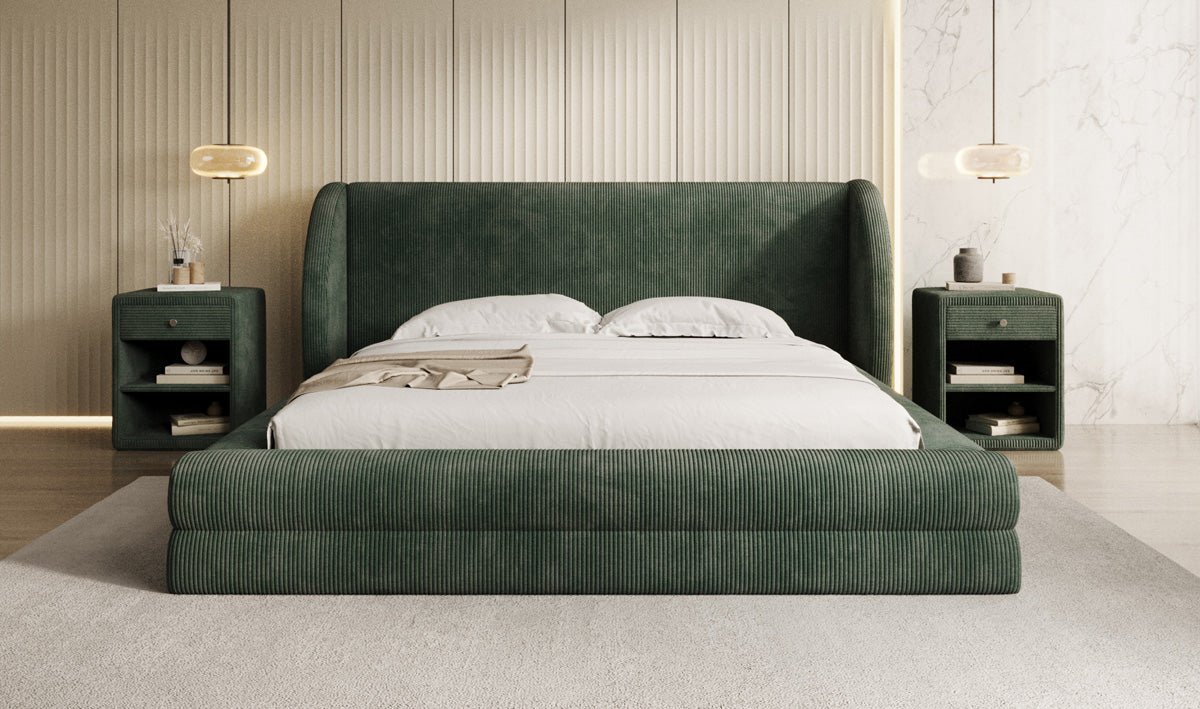 Designer-Polsterbett Liv Cord mat Stauraum