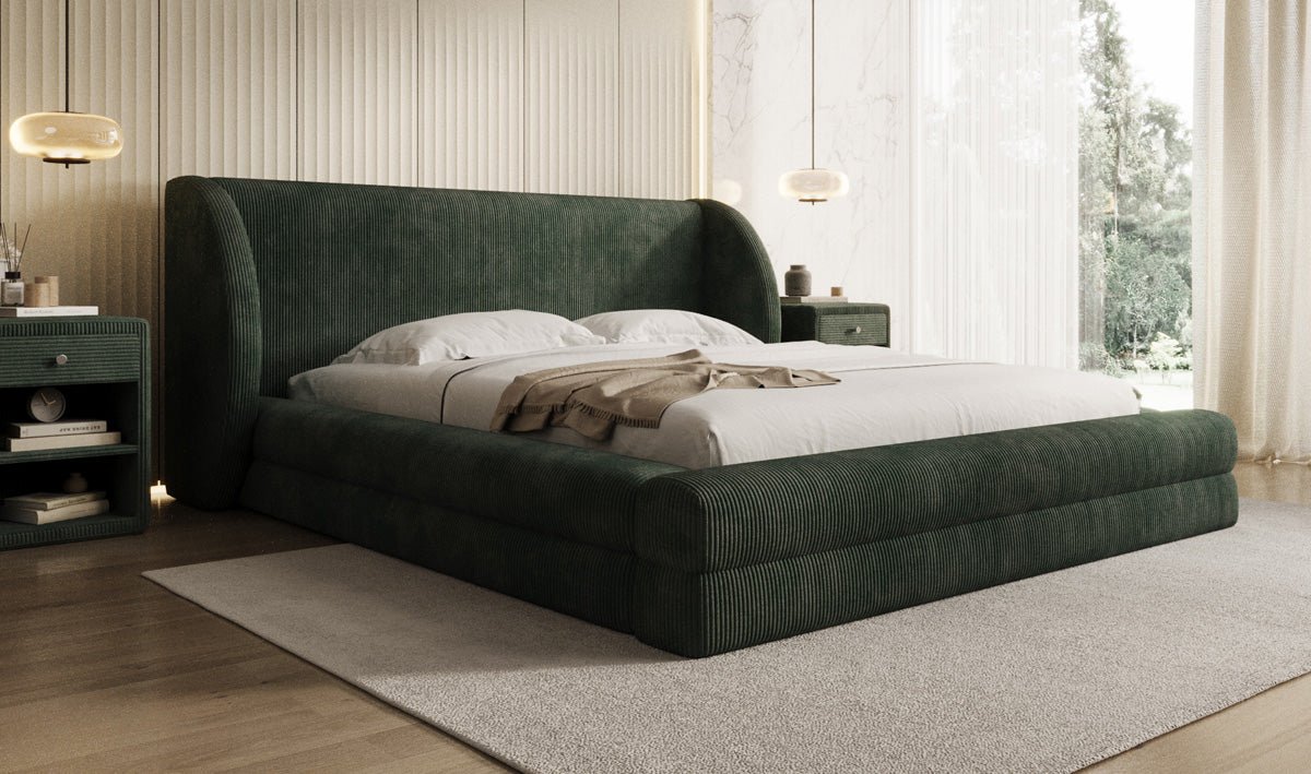 Designer-Polsterbett Liv Cord mat Stauraum