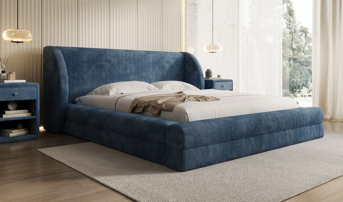 Designer-Polsterbett Liv Cord mat Stauraum
