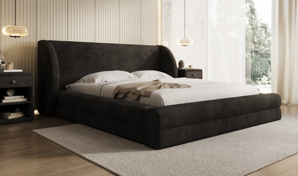 Designer-Polsterbett Liv Cord mat Stauraum