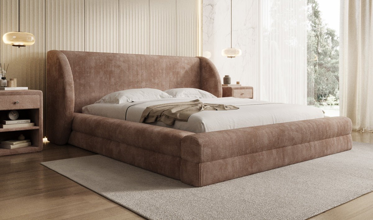 Designer-Polsterbett Liv Cord mat Stauraum