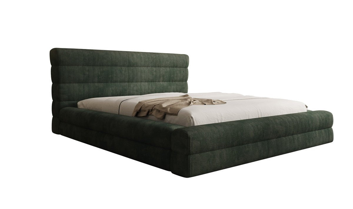 Designer-Polsterbett Maren Cord mat Stauraum