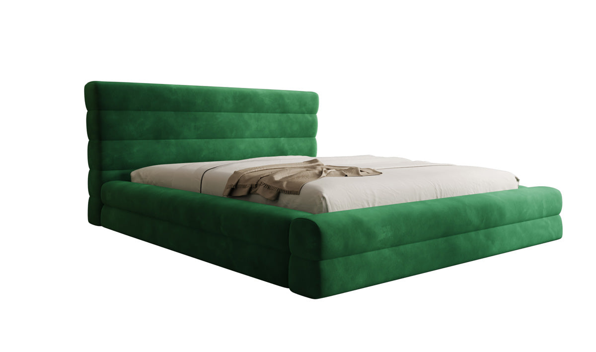 Designer Polsterbett Maren in Samt mit Stauraum