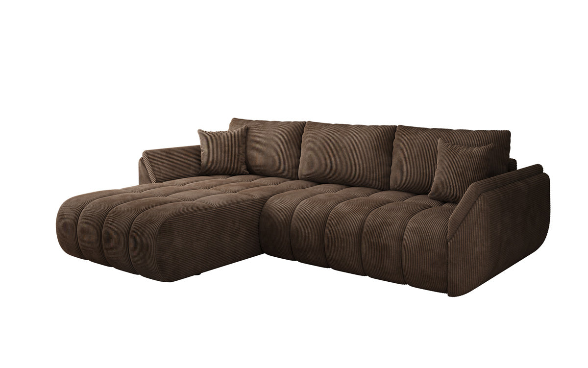 Designer-Sofa Lenoa L mat Schloffunktioun a Stauraum a Cord