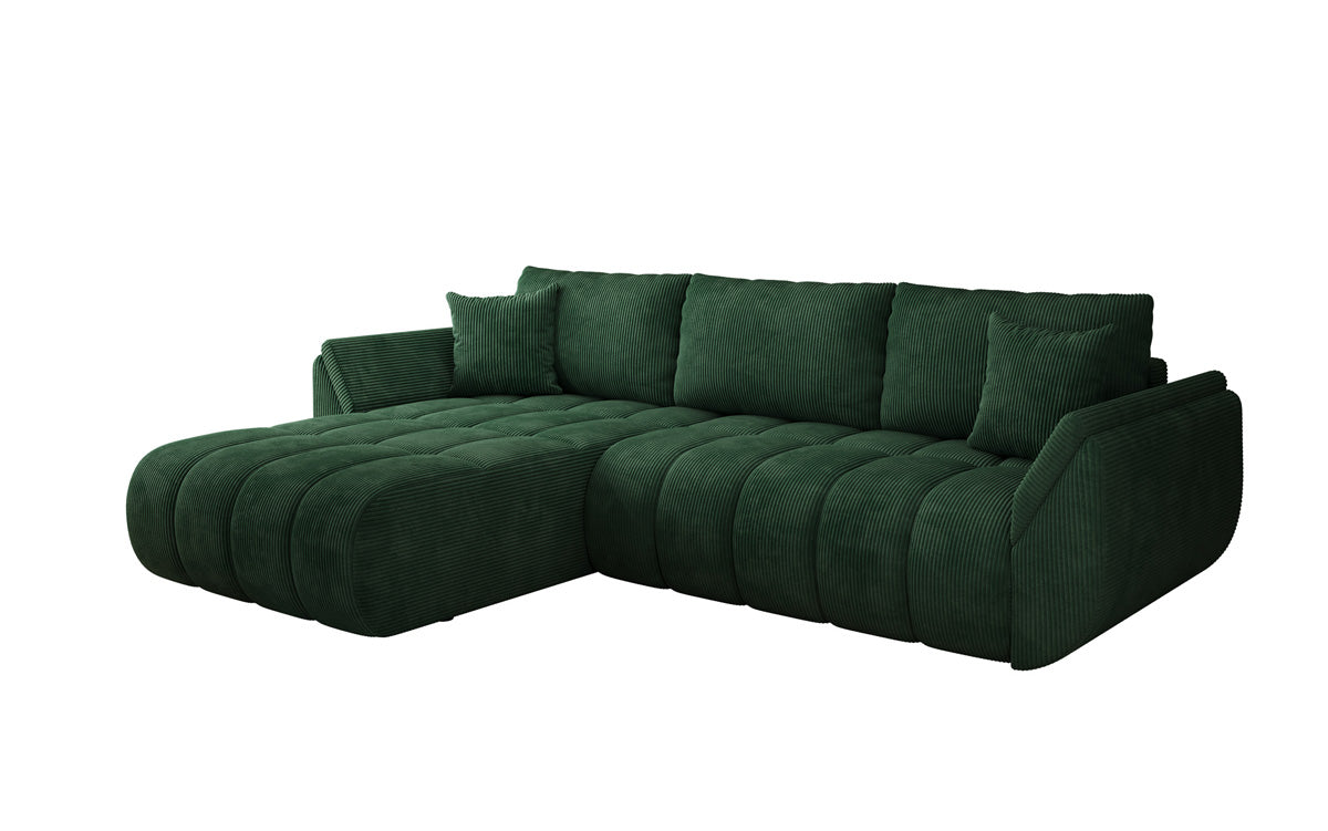 Designer-Sofa Lenoa L mat Schloffunktioun a Stauraum a Cord
