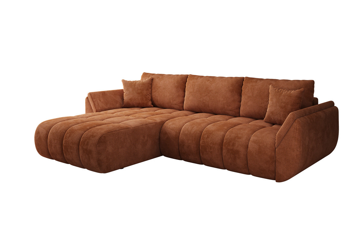 Designer-Sofa Lenoa L mat Schloffunktioun a Stauraum a Cord