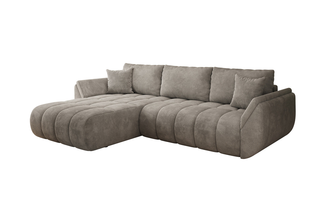 Designer-Sofa Lenoa L mat Schloffunktioun a Stauraum a Cord