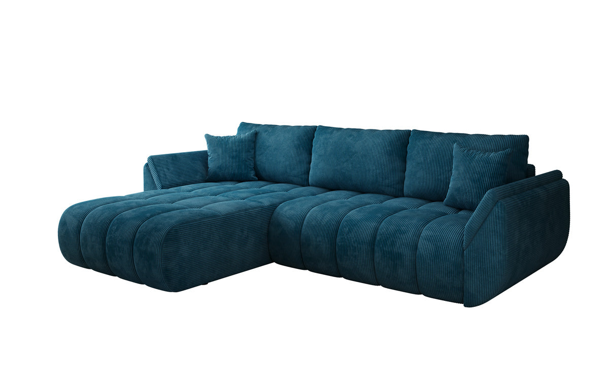 Designer-Sofa Lenoa L mat Schloffunktioun a Stauraum a Cord