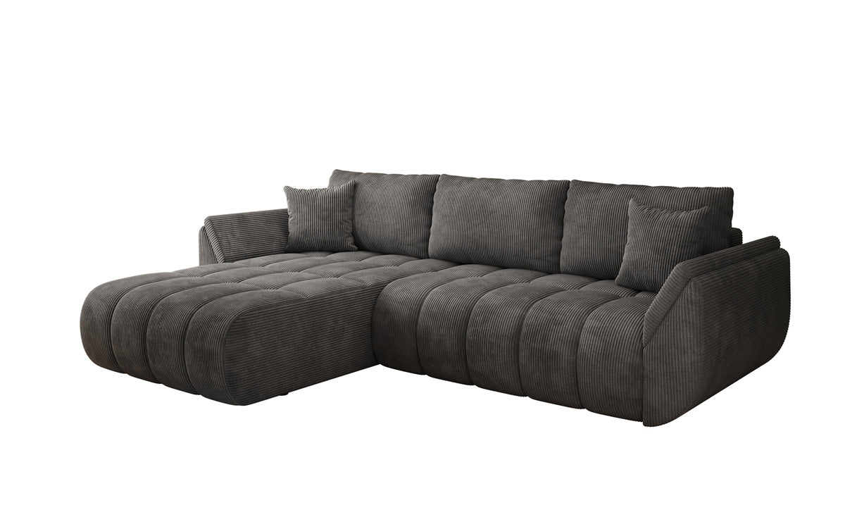 Designer-Sofa Lenoa L mat Schloffunktioun a Stauraum a Cord