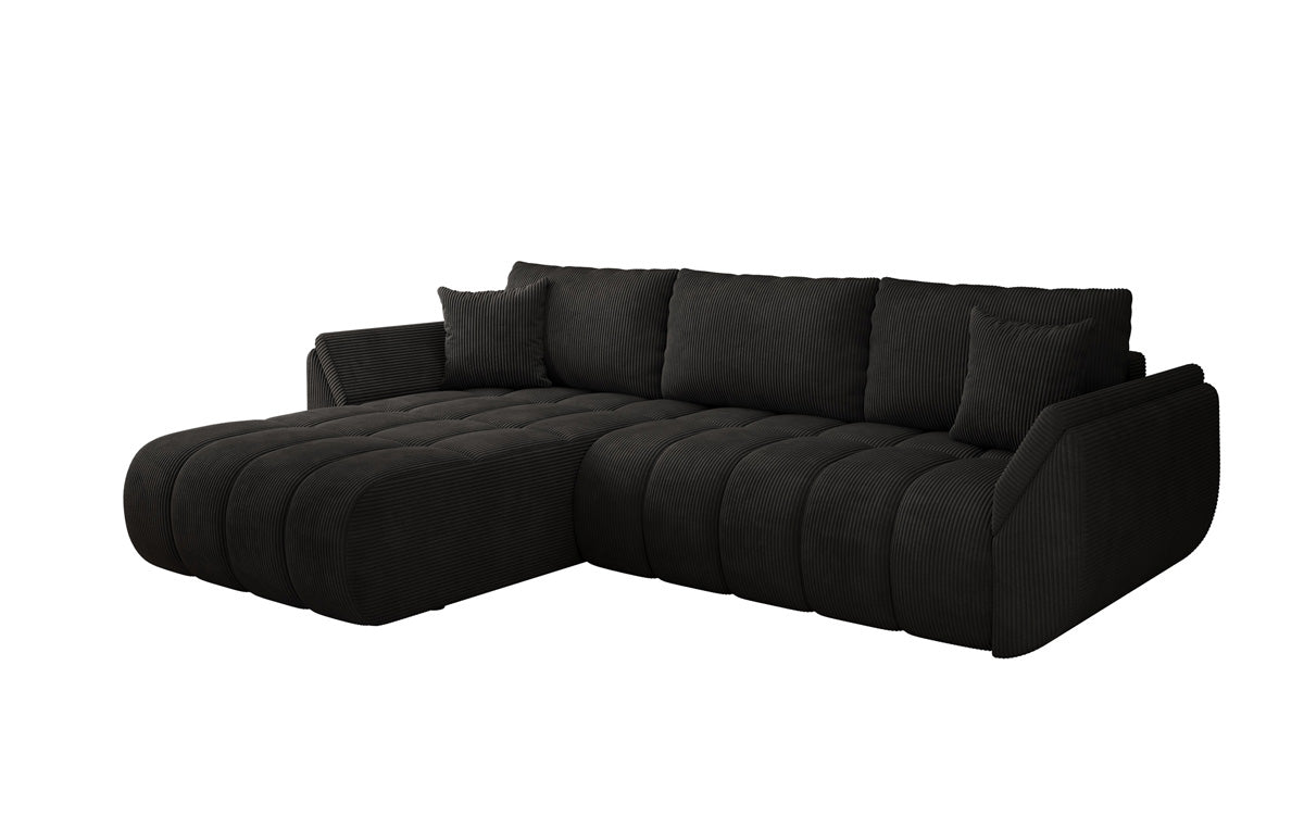Designer-Sofa Lenoa L mat Schloffunktioun a Stauraum a Cord