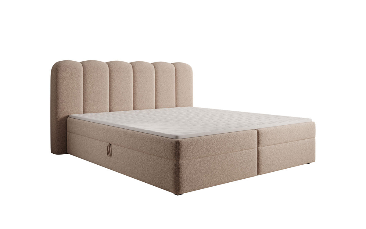 Boxspringbett Bologna a Strukturstoff mat Stauraum
