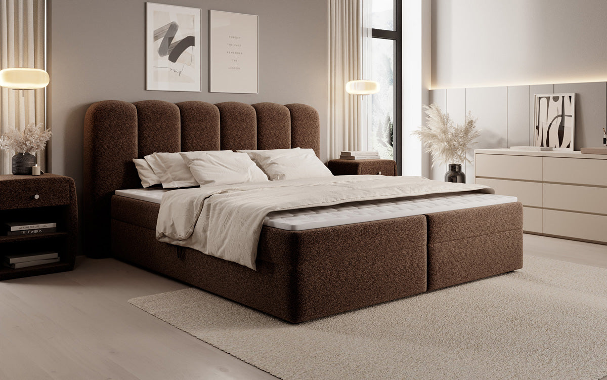 Boxspringbett Bologna a Strukturstoff mat Stauraum