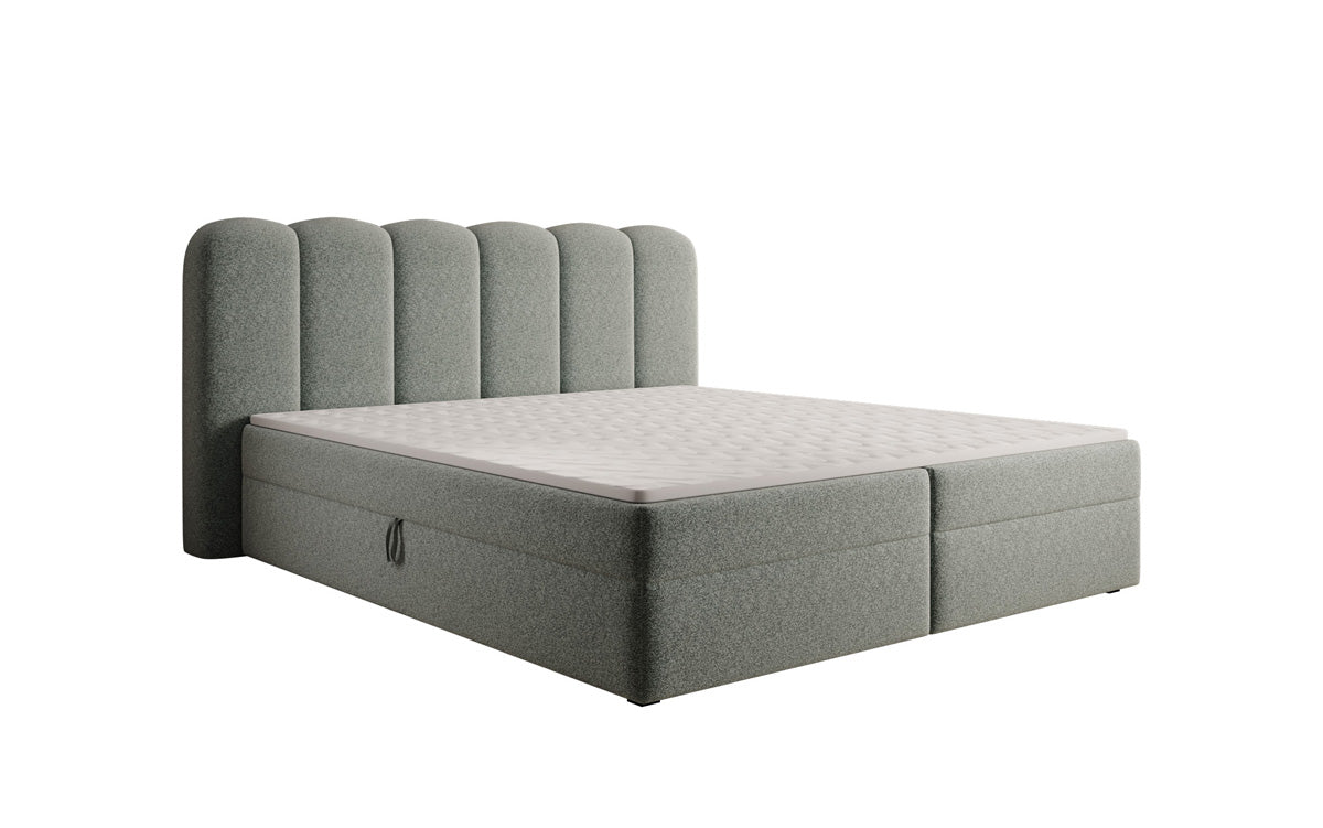 Boxspringbett Bologna a Strukturstoff mat Stauraum