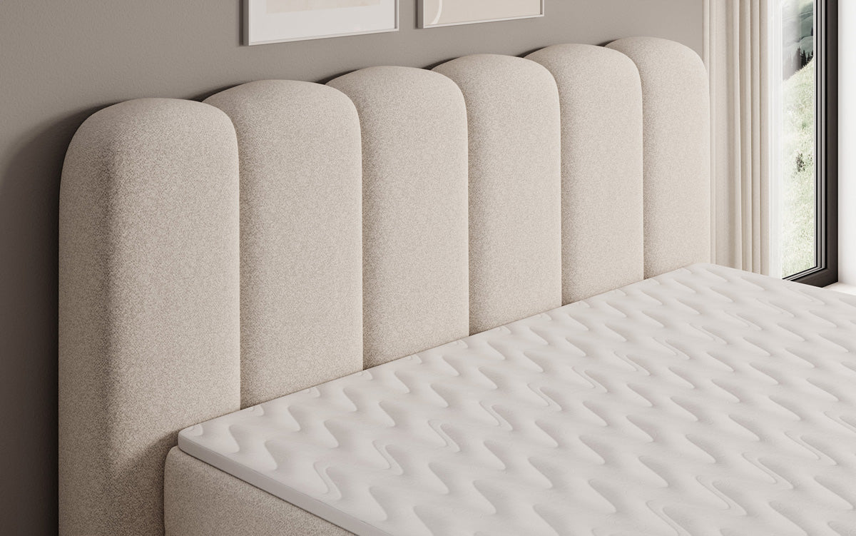 Boxspringbett Bologna a Strukturstoff mat Stauraum