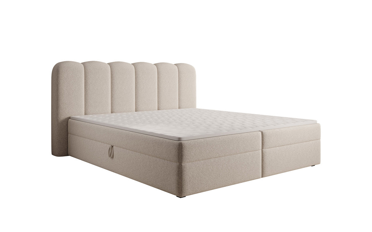 Boxspringbett Bologna a Strukturstoff mat Stauraum