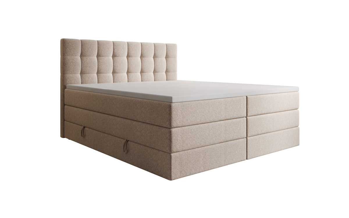 Boxspringbett Grandé a Strukturstoff mat Stauraum