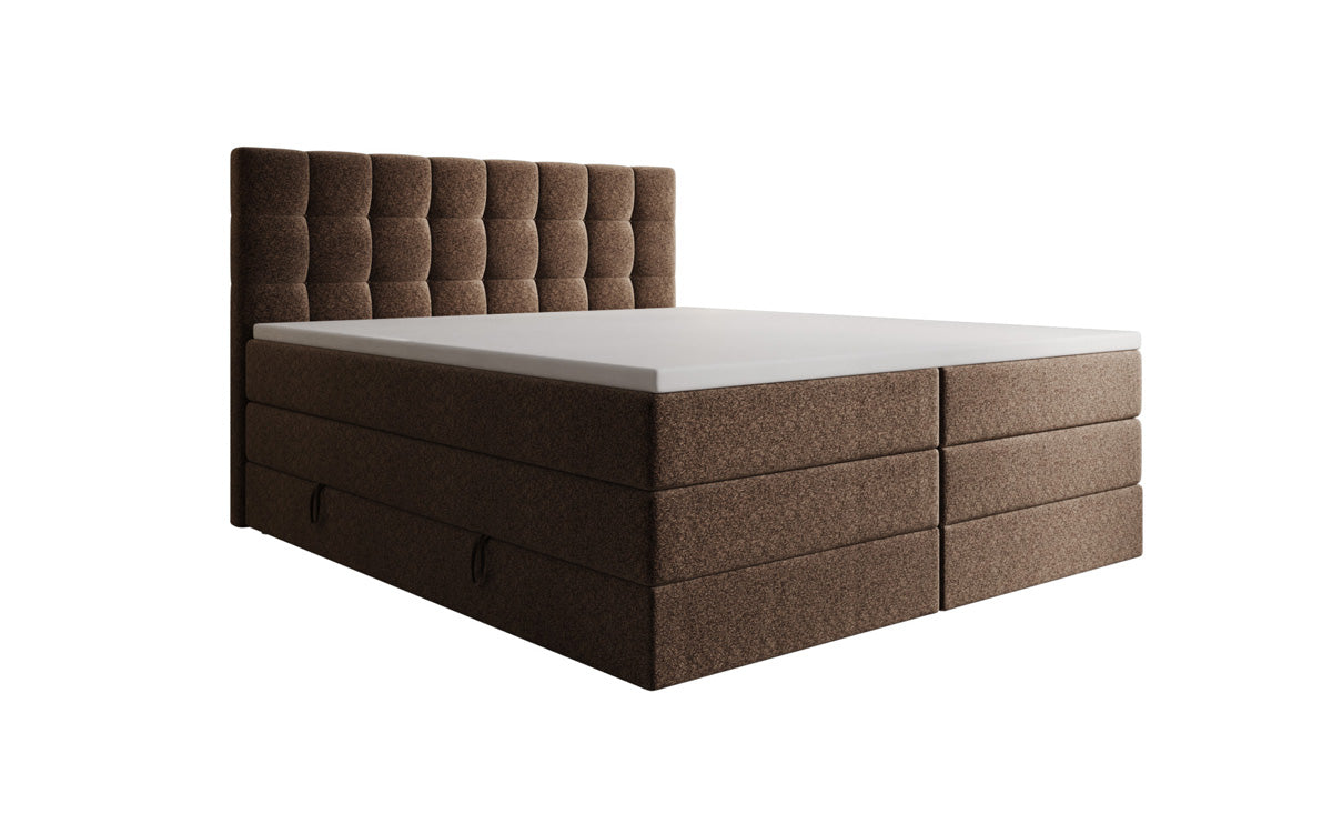 Boxspringbett Grandé a Strukturstoff mat Stauraum