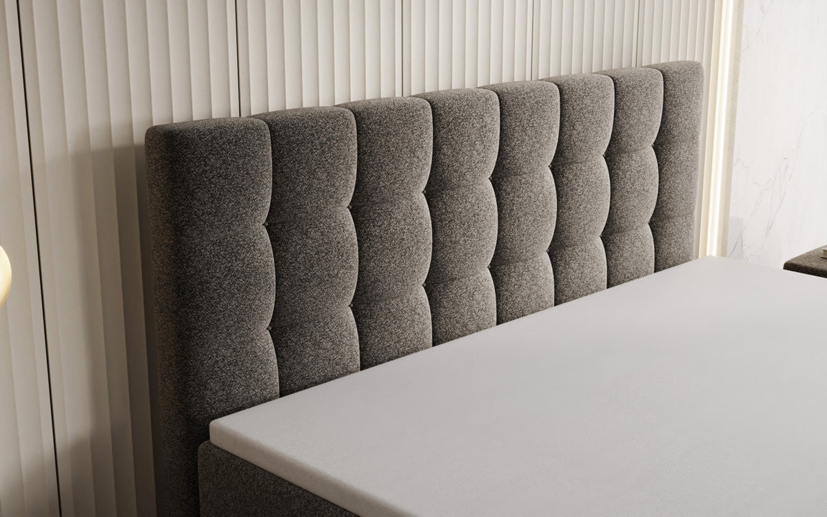 Boxspringbett Grandé a Strukturstoff mat Stauraum