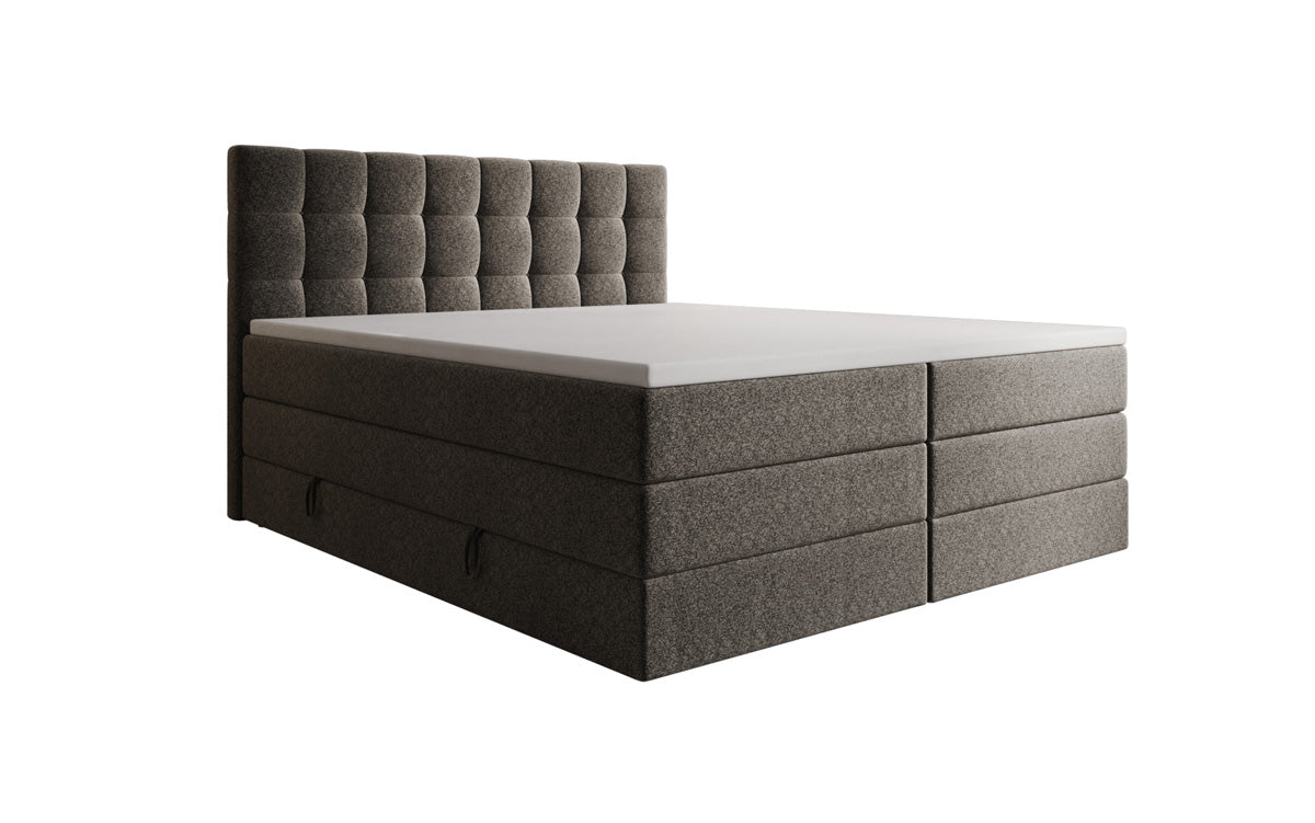 Boxspringbett Grandé a Strukturstoff mat Stauraum