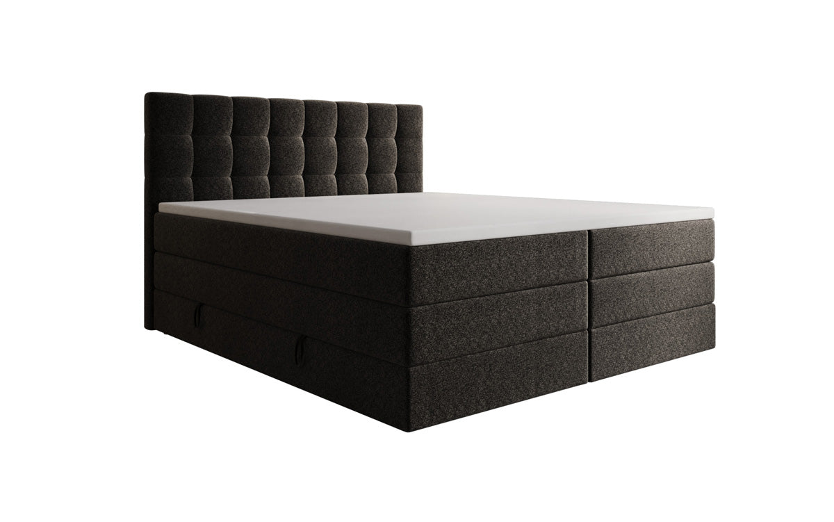 Boxspringbett Grandé a Strukturstoff mat Stauraum