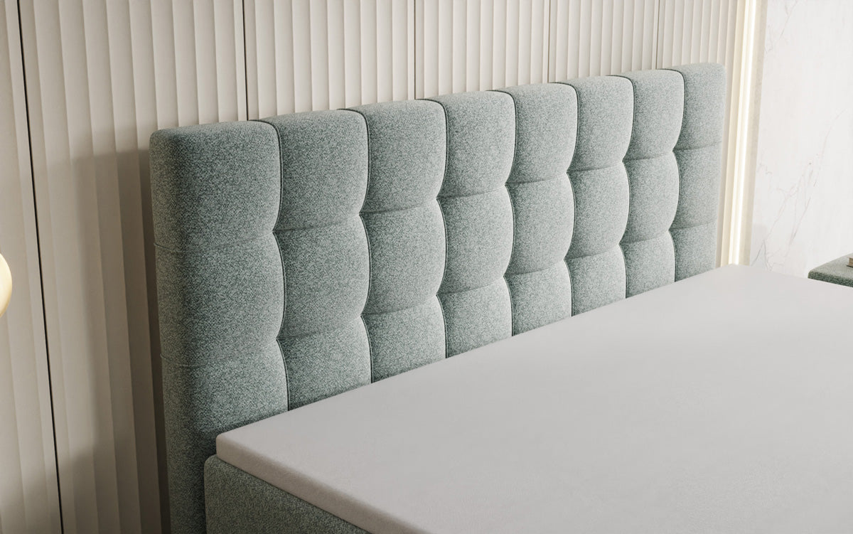 Boxspringbett Ascot am Strukturstoff mat Stauraum