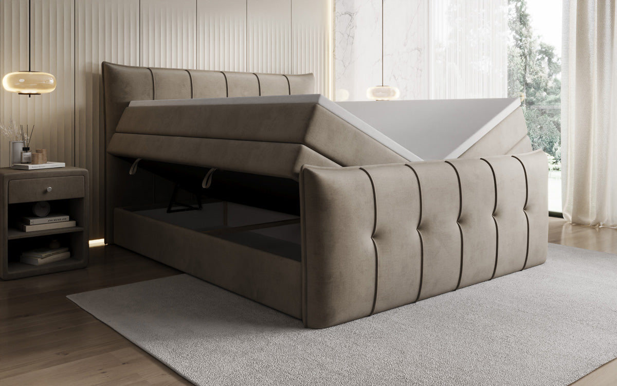 Boxspringbett Treviso mat Stauraum a Samett