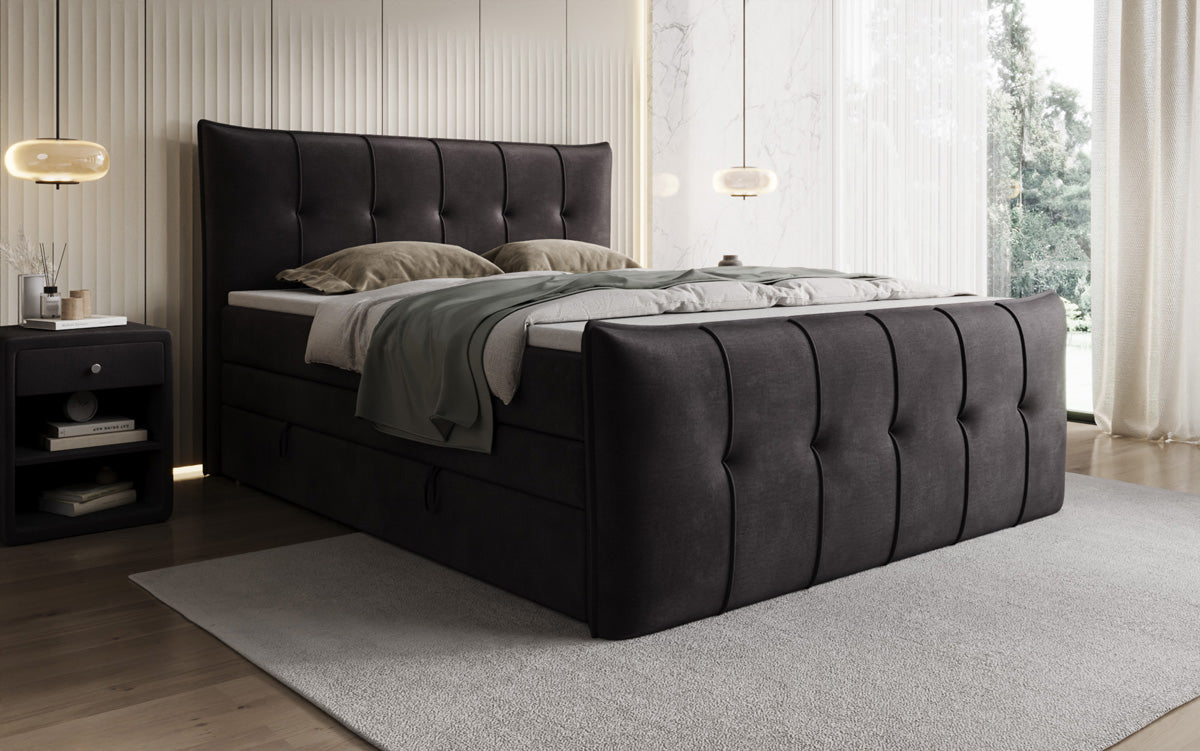 Boxspringbett Treviso mat Stauraum a Samett