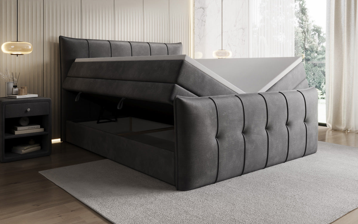 Boxspringbett Treviso mat Stauraum a Samett