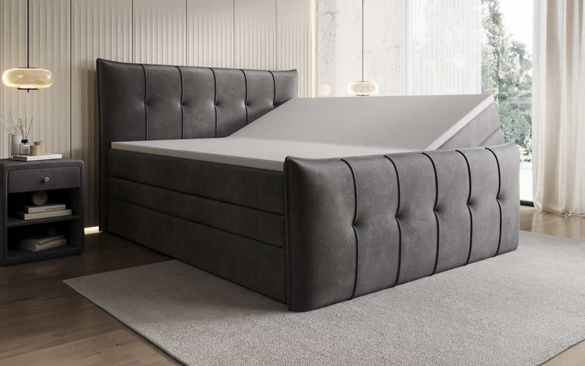 Boxspringbett Treviso mat Stauraum a Samett