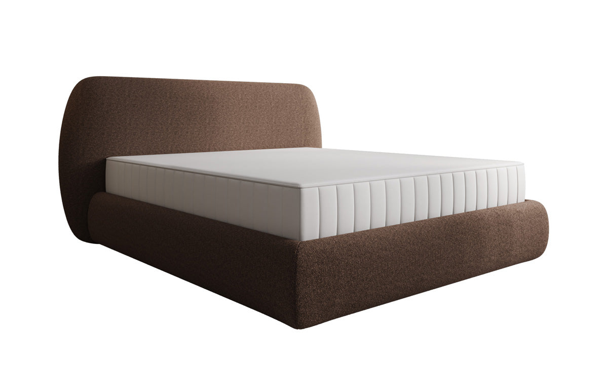 Designer Polsterbett Nella in Teddy Bouclé mit Stauraum