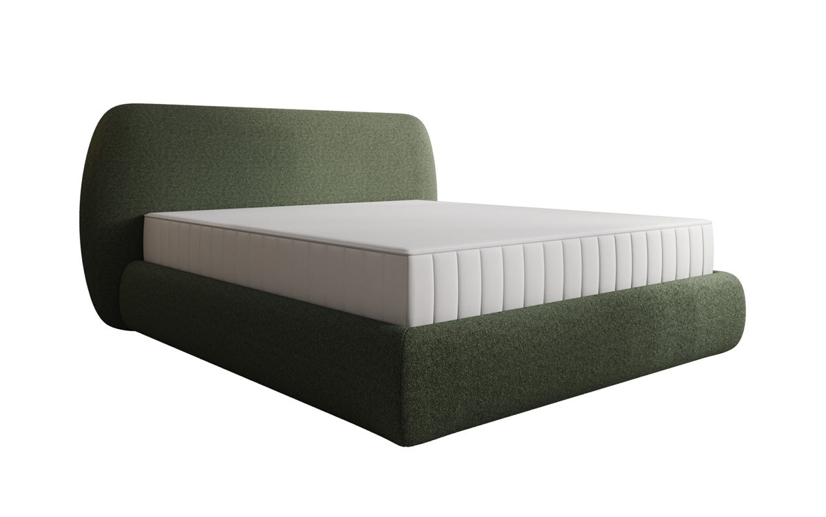 Designer Polsterbett Nella in Teddy Bouclé mit Stauraum
