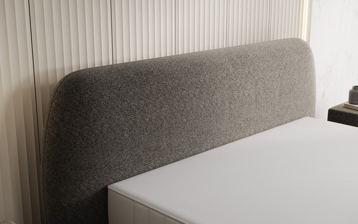 Designer Polsterbett Nella in Strukturstoff mit Stauraum