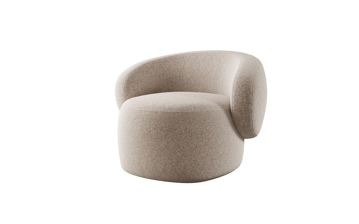 Designer-Sofa-Sessel Kai aus Strukturstoff - 360°-Dréifunktioun
