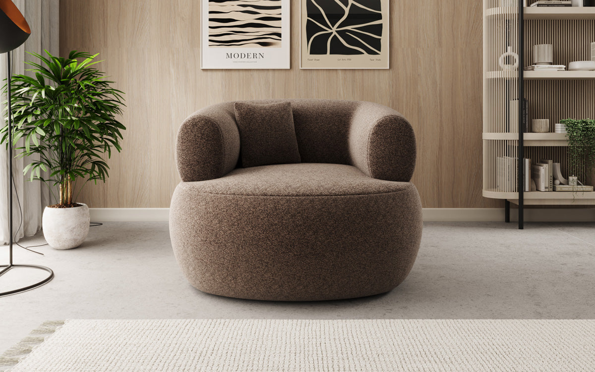 Designer-Sofa-Sessel Bao aus Strukturstoff - 360°-Dréifunktioun