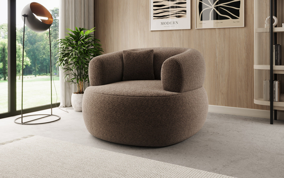 Designer-Sofa-Sessel Bao aus Strukturstoff - 360°-Dréifunktioun